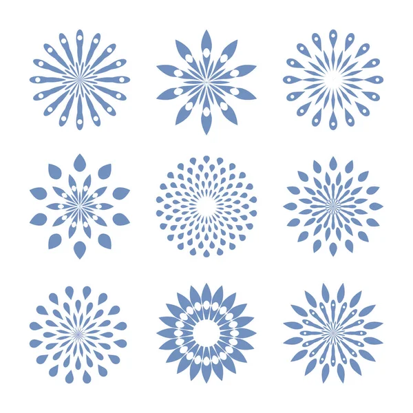 Abstract Decorative Floral Icons Elements Design Vector Art — Stock Vector