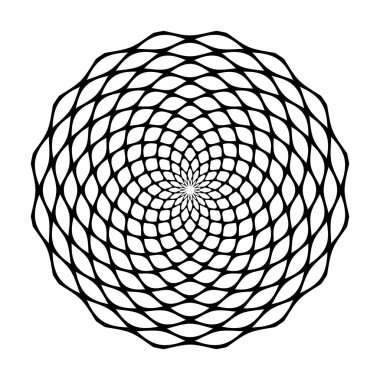 Soyut dekoratif geometrik çember şablonu. Vektör sanatı.