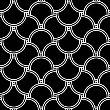 Kusursuz dekoratif geometrik desenli Art Deco motifi. Soyut siyah desenli arka plan. Vektör illüstrasyonu.