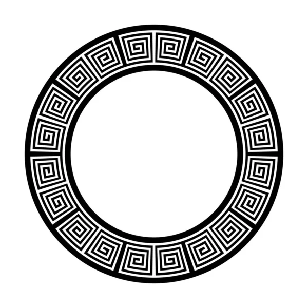 Dekoratif çember çerçevesi için Yunanca daha dolambaçlı soyut geometrik süs. Vektör sanatı.