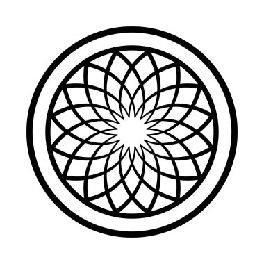 Soyut geometrik çember deseni. Yuvarlak tasarım elemanı. Vektör sanatı.