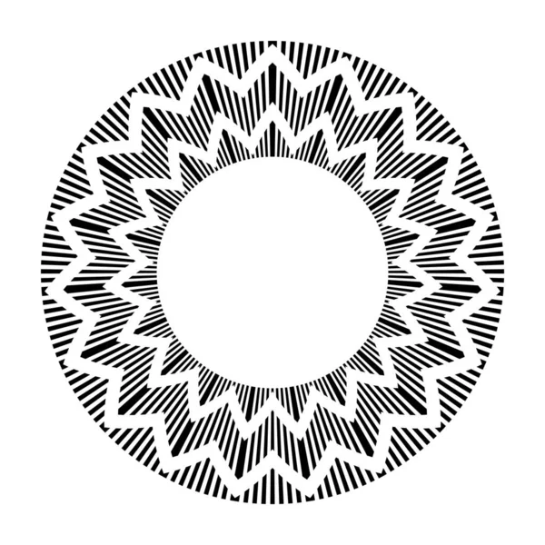 Abstraktes Geometrisches Kreismuster Für Dekorativen Runden Rahmen Vektorkunst — Stockvektor