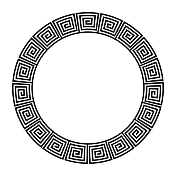 抽象几何装饰与希腊曲率主题装饰圆形框架 矢量艺术 — 图库矢量图片