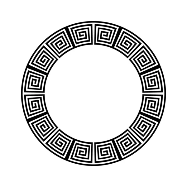 Ornamento Geométrico Abstrato Com Motivo Meandro Grego Para Moldura Círculo — Vetor de Stock
