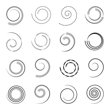 Tasarım için soyut spiral elementler. Vektör sanatı.