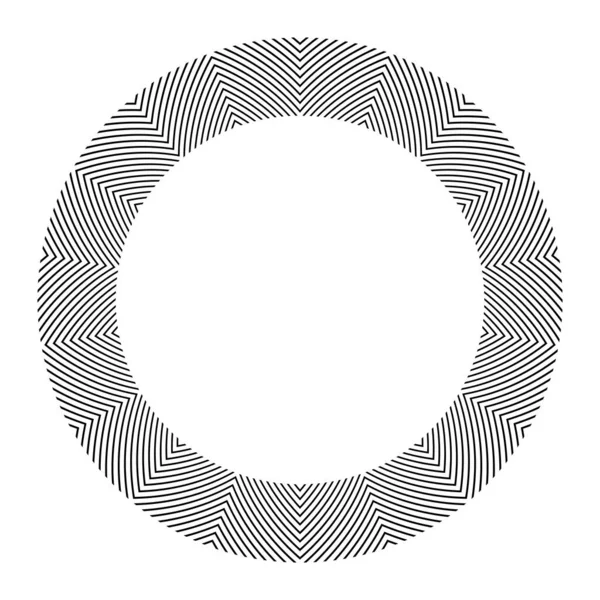 Patrón Líneas Rayas Geométricas Círculo Para Marco Borde Redondo Decorativo — Archivo Imágenes Vectoriales