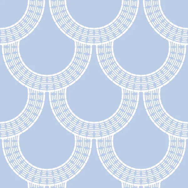 Seamless Decorative Geometric Circle Scales Blue Pattern Vector Illustration — Stock Vector