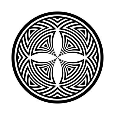 Çember şeklinde soyut geometrik desen. Vektör sanatı.