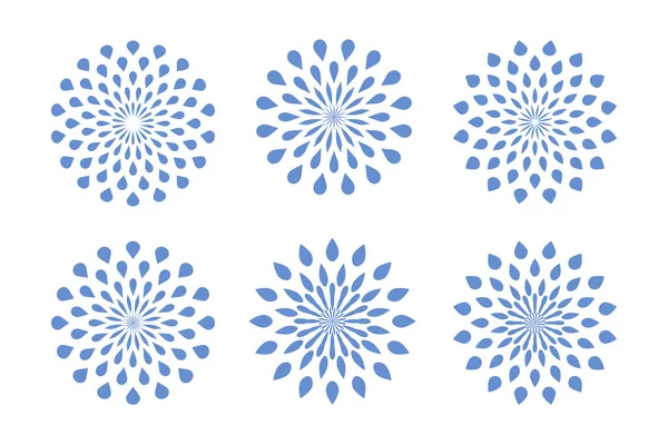 Soyut dekoratif çember simgeleri bırakıyor. Tasarım elemanları. Vektör sanatı.