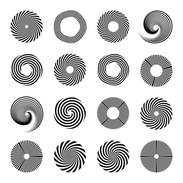 Abstract Circular Rotation Spiral Design Elements Vector Art Stock Illustration