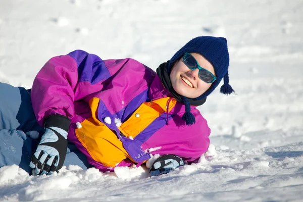 Skiër tot vaststelling van — Stockfoto