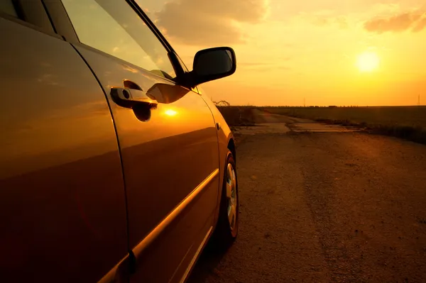 Car detail in the sunset Royalty Free Stock Photos