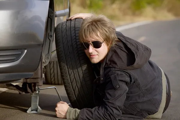 Tyre Change — Stock Photo, Image