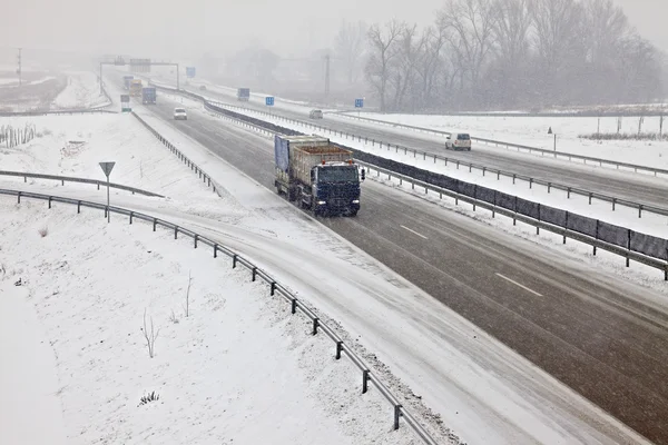 Carretera nevada — Foto de Stock