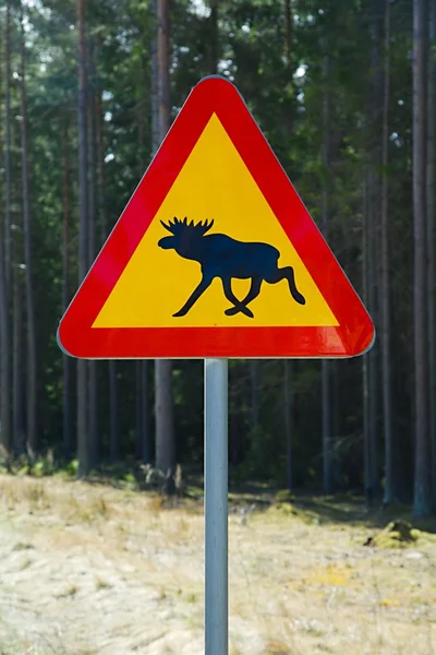 Дорожный знак лося — стоковое фото