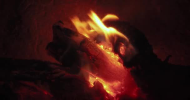 Flammen eines Kamins — Stockvideo
