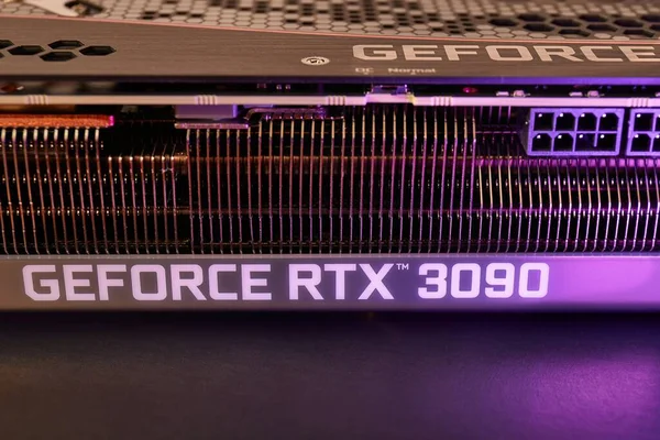 EVGA Geforce RTX 3090 Nvidia exibição GPU — Fotografia de Stock