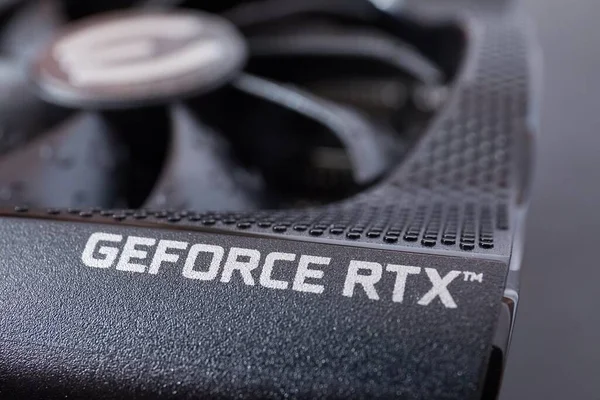 Geforce RTX 3080 Nvidia GPU 그래픽 카드 세부 사항 스톡 사진