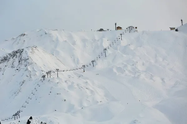 Pista Sci Nelle Alpi Francesi Paradiski Plagne — Foto Stock