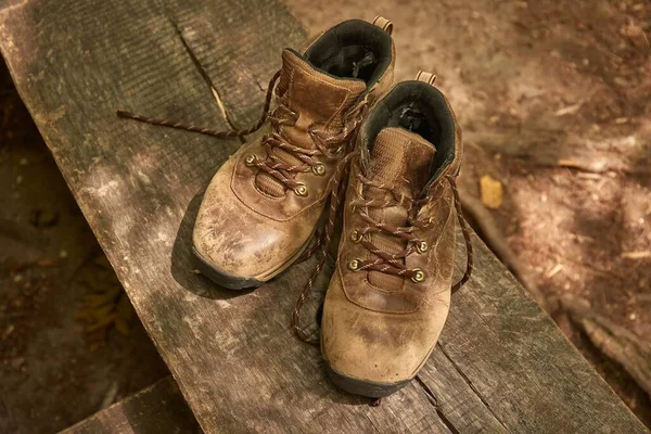 Boots in a forest — Stock Photo, Image