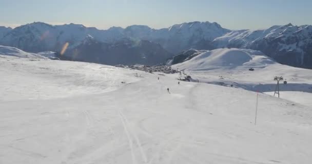 Skiing in the Alps — Stock Video