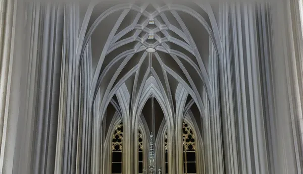 Cathedral interior dark moods — Stock Photo, Image