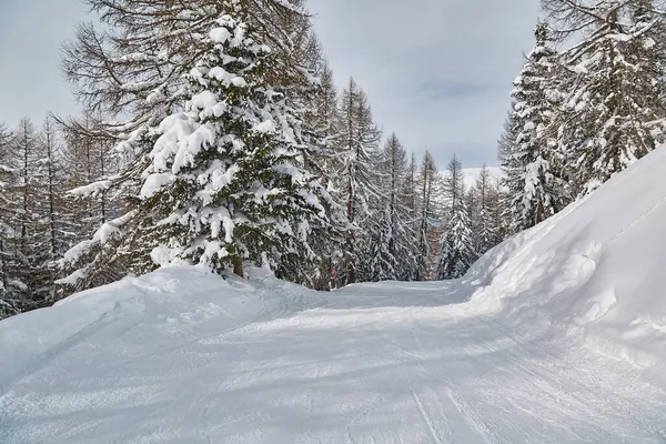 Winter Snowy Mountain Landschap — Stockfoto