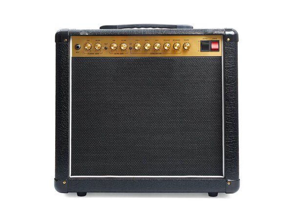Guitar combo amplifier isolated on white background, classic vintage look