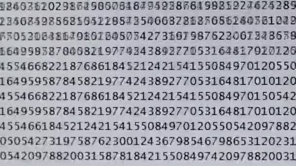 Rolagem da sequência de números de cálculo do computador na tela do consol — Vídeo de Stock