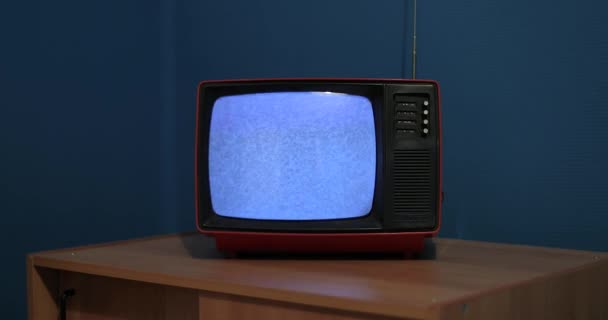 Vecchia TV senza segnale — Video Stock