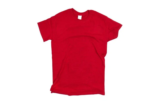 Camiseta roja fondo blanco en blanco — Foto de Stock