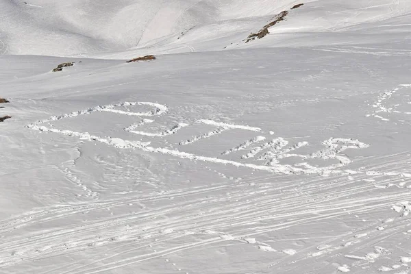 Snow art shoing Putin by a penis — стокове фото