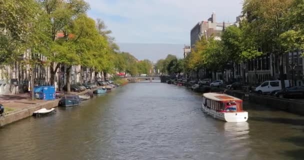 Amsterdam kanál loď turné rourism — Stock video