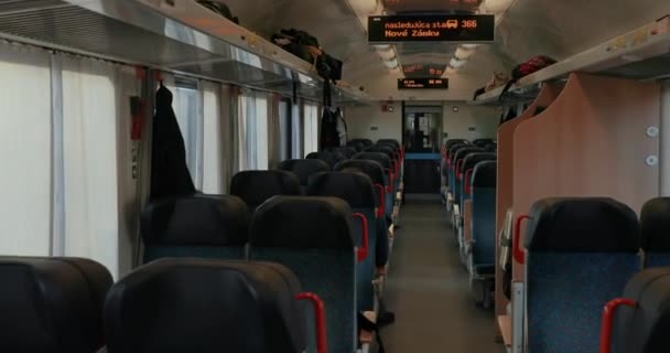 Train ride interior — Stock Video