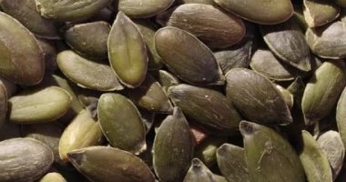 Lens makrosundaki kabak tohumları