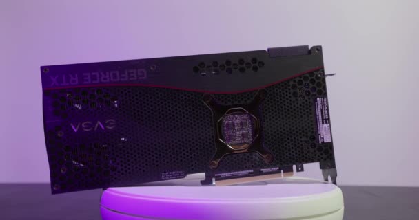 Wyświetlacz EVGA Geforce RTX 3090 Nvidia GPU — Wideo stockowe