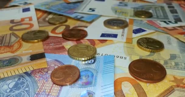 Fondo de billetes en euros — Vídeo de stock