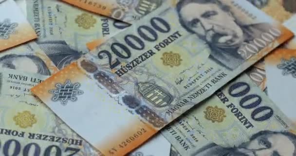 Hintergrund Banknoten, ungarische Forint — Stockvideo