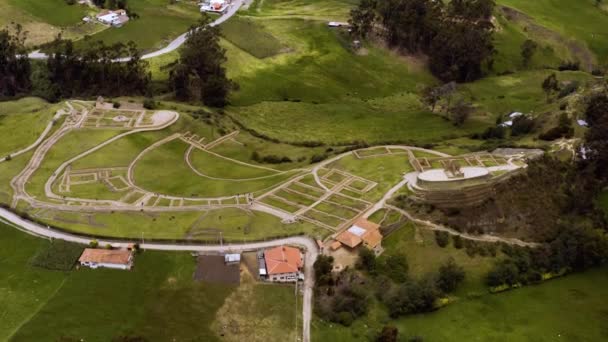 Ruiny archeologiczne Ingapirca w Ekwadorze, widok z powietrza — Wideo stockowe