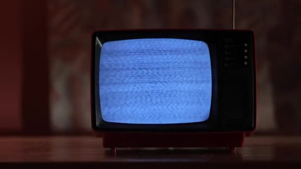 Старий телевізор без сигналу — стокове відео
