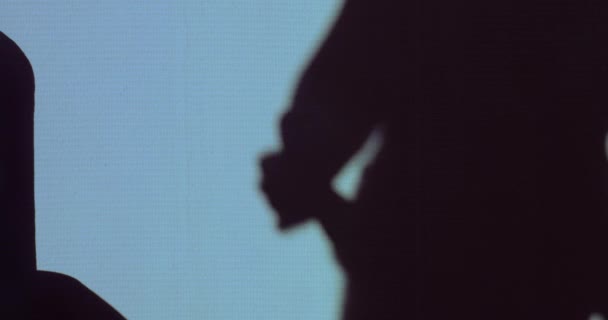 Sombra masturbándose figura — Vídeo de stock