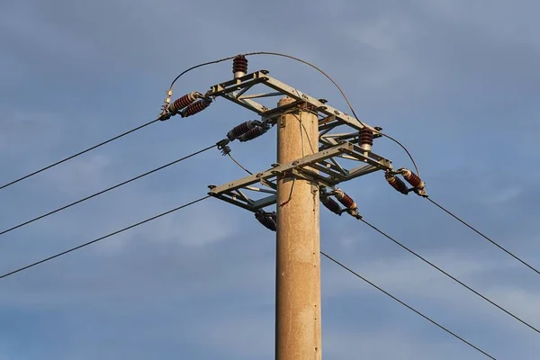 Electric line column — Stock Photo, Image