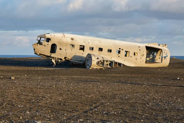 Plane wreck in Iceland — Stock Photo, Image
