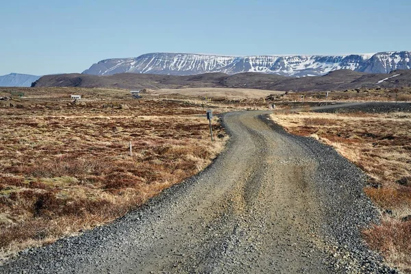 Δρόμος με χαλίκια στην Ισλανδία — Φωτογραφία Αρχείου