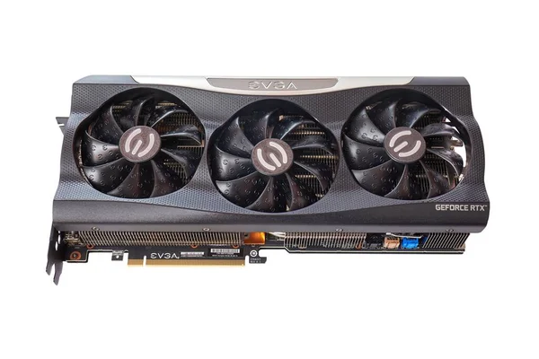 EVGA Geforce RTX 3090 Nvidia GPU görüntüleme, beyaz arkaplan — Stok fotoğraf