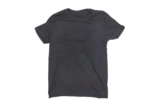 Black T-shirt blank white background — Stok fotoğraf