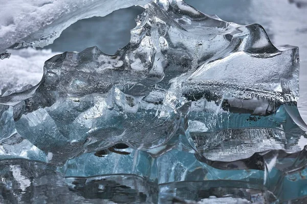 Block of glacier ice strange shaped — Stockfoto