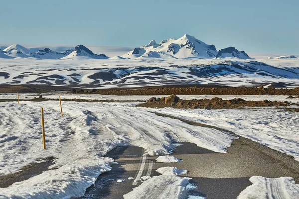 Route avec neige et glace — Photo