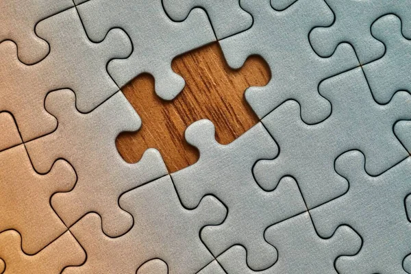 Jigsaw fundo do quebra-cabeça, quase pronto — Fotografia de Stock