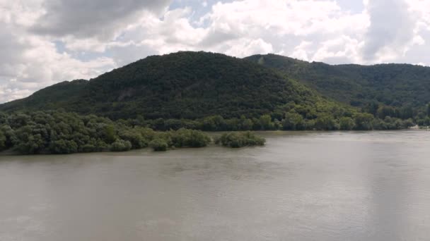 Río Danubio Bend Isla de Szentendre punta vista aérea — Vídeo de stock